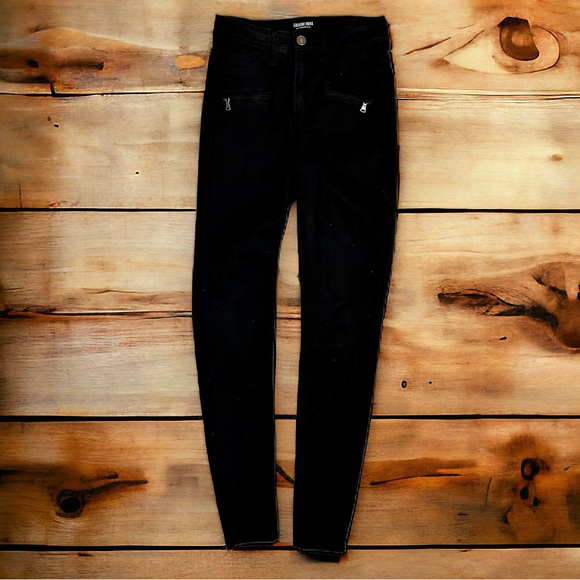 Fashion Nova Black Moto Zip Jeans | Size 1 | Skinnies - Picture 2 of 10